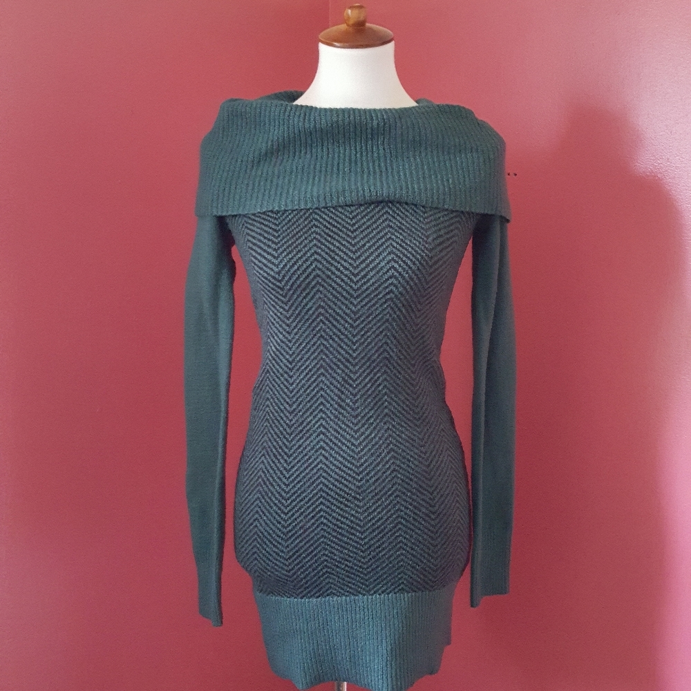 Candie's Cowl Neck Long Sleeve Sweater Dress